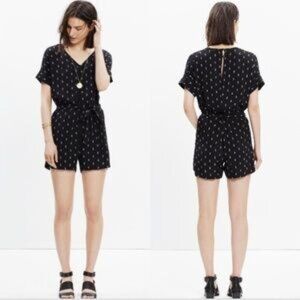 Madewell Perimeter Romper in Diamond Stitch